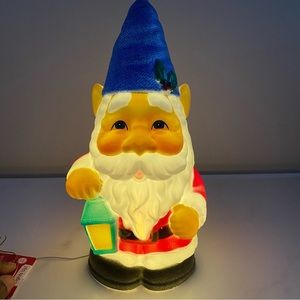 Gnome Blow Mold Holiday Time 11" Light Up Tabletop